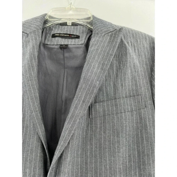 JOHN VARVATOS Cotton Blend Gray Stripe Unconstructed BLAZER Jacket Size 36 USA - Picture 6 of 15